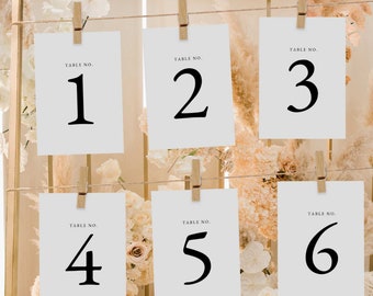 Signe de numéro de table minimaliste | Modèle | Imprimable | Signe de table de mariage | Téléchargement numérique