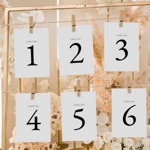 Minimalist Wedding Table Number Sign Template (Digital Download)