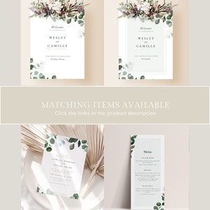 RSVP Card Template, Boho Eucalyptus Wedding Invitation Insert, Printable Greenery Wedding Card image 10