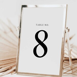 Elegantly guide your guests with our Minimalist Table Number Sign Template by Simply Wedding Paperie. Print and personalize for a stylish touch to your wedding.