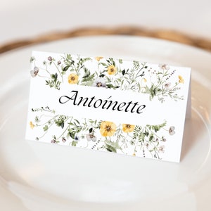 Floral Place Cards | Wildflower Place Card Template | Modern Boho Name Card | Printable Seat Card Template | Do it yourself | Wedding