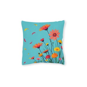 Floral Square Pillow - Brighten Your Space with Nature Decor, Cozy Home Accent, Spring Decor, Gift for Garden Lovers, Stylish Cushion