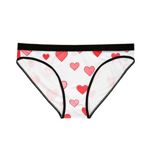Heart Print Women&#39;s Underwear, Cute Lingerie for Valentine&#39;s Day, Everyday Comfort, Gift for Her, AOP Briefs