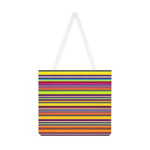 Vibrant Striped Shoulder Tote Bag, Colorful Reusable Shopping Bag, Beach Tote for Summer, Casual Daily Use, Eco-Friendly Gift