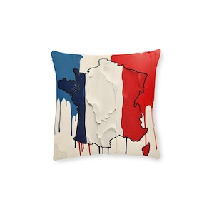 Chic Frankreich Karte Kissen - Pink & Blau dekoratives Kissen, Sofa Akzent, Wohnkultur, Geschenk für sie, modernes Wohnzimmer