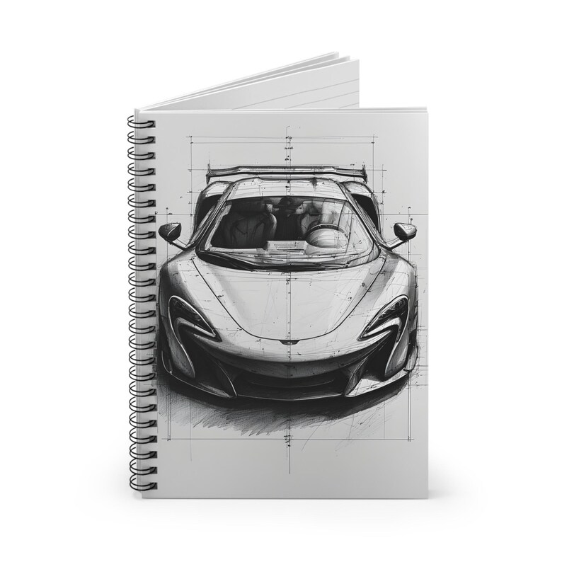 Sports Car Sketch Spiral Notebook | Automotive Drawing, Racing Car ...
