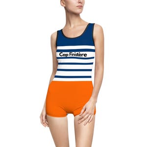 Traje de baño vintage para mujer, traje de baño retro de una pieza, ropa de playa, traje de baño de verano para piscina, traje de baño de temática náutica