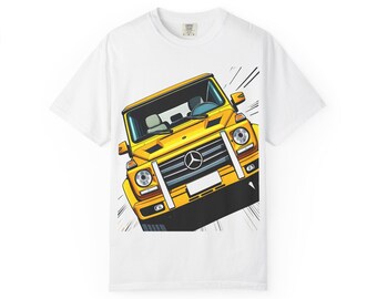 Camiseta con ilustración de SUV amarilla / Gráfico todoterreno G-Wagon