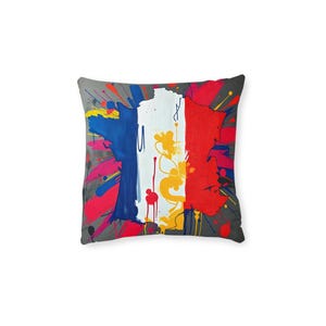 Levendig kussen met splash-kunst - modern huisdecor, kleurrijk kussen, zacht sierkussen, decoratief vierkant kussen, uniek cadeau-idee