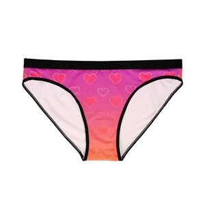 Heart Print Womens Underwear, Cute Lingerie, Comfortable Panties, Gift for Her, Valentines Day, Everyday Wear, AOP Design