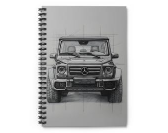 Cuaderno de bocetos de Mercedes G-Wagon / Diario de rayas en espiral