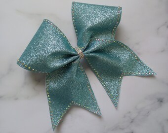 Single Row Rhinestone and Glitter Cheer Bow