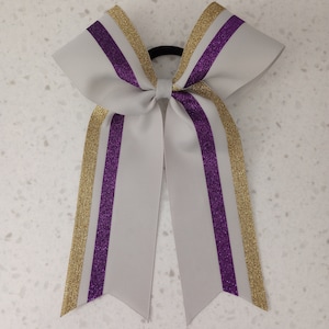Stripes Long tail Customizable Game Day Cheer Bow