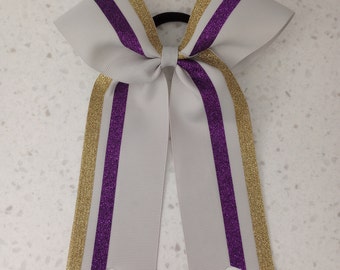 Stripes Long tail Customizable Game Day Cheer Bow