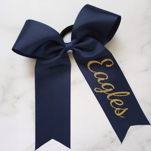 Team Mascot Name Customizable Game Day Long Tail Cheer Bow