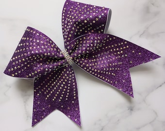 Sunburst Glitter and Rhinestone Customizable Competition  Cheer Bow
