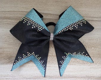Teardrop Glitter and Rhinestone Cheer Bow