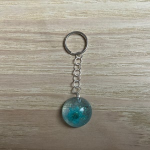 Blue glitter keychain