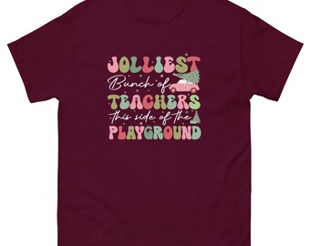 Camiseta navideña para maestros: Camiseta navideña Jolliest Bunch