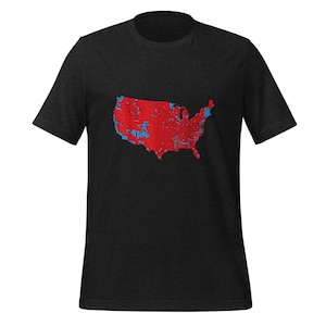 Wahlergebnis Karte Unisex T-Shirt, Red Wave Karte der USA im Präsidentschaftswahl T-Shirt 2024, bessere Abdeckung als 5G Wahlkarte Shirt