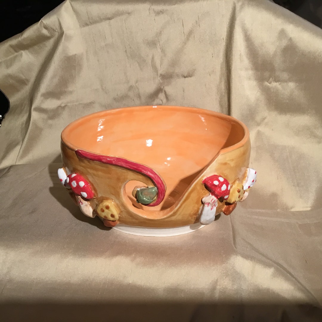 Autumnal Style Unique Hand Thrown Pottery Yarn Bowl With Hand Etsy UK