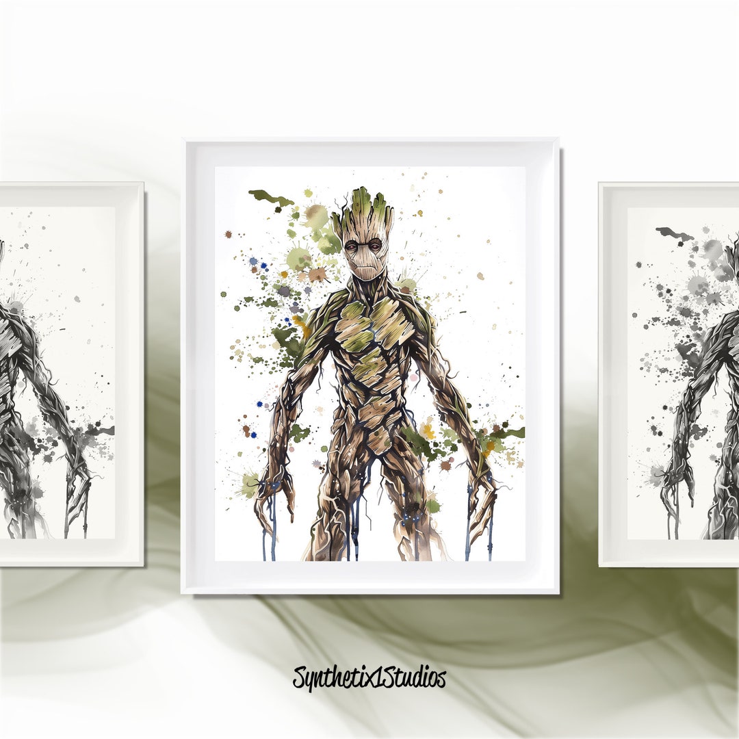 Superhero Digital Art Print, Watercolour Hero Themed Decor, Comic Fans
