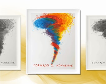Colorful Swirl Art Print: Whimsical Abstract Expressionism (Digital Download)
