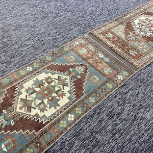 2x7 Turkish rug, Vintage rug, Bohemian rug, Oushak rug, 2x7 Rug, Kitchen rug, Wool rug, Hallway rug, Runner rug, Entryway rug, 2.9x7. Ft