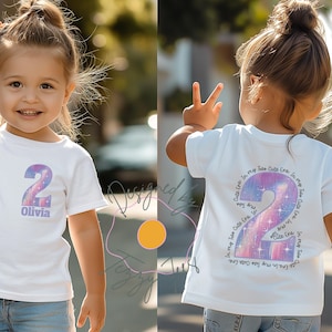 Personalised In My Two Cute Era Birthday Shirt Toddler Girl Age 2 Top Custom Name Organic T-Shirt Gift Two Year Old Birthday Outfit Keepsake