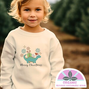 Merry Christmas Dragon | ORGANIC Christmas Baby Toddler Sweatshirt, Xmas Jumper, Festive, Party Outfit, Present, Gift, Ecofriendly