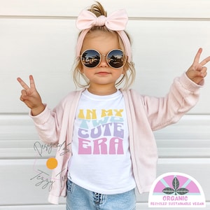 Retro In My Two Cute Era Birthday Shirt T-Shirt for Girl Toddler 2nd Birthday Tee Rainbow Vintage Kids Top Age 2 Organic Gift Girls Outfit
