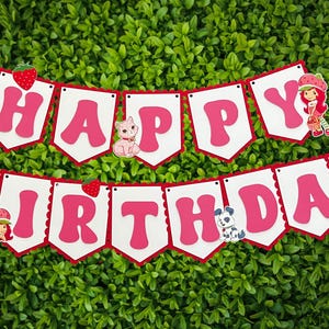 Strawberry Themed Birthday Banner
