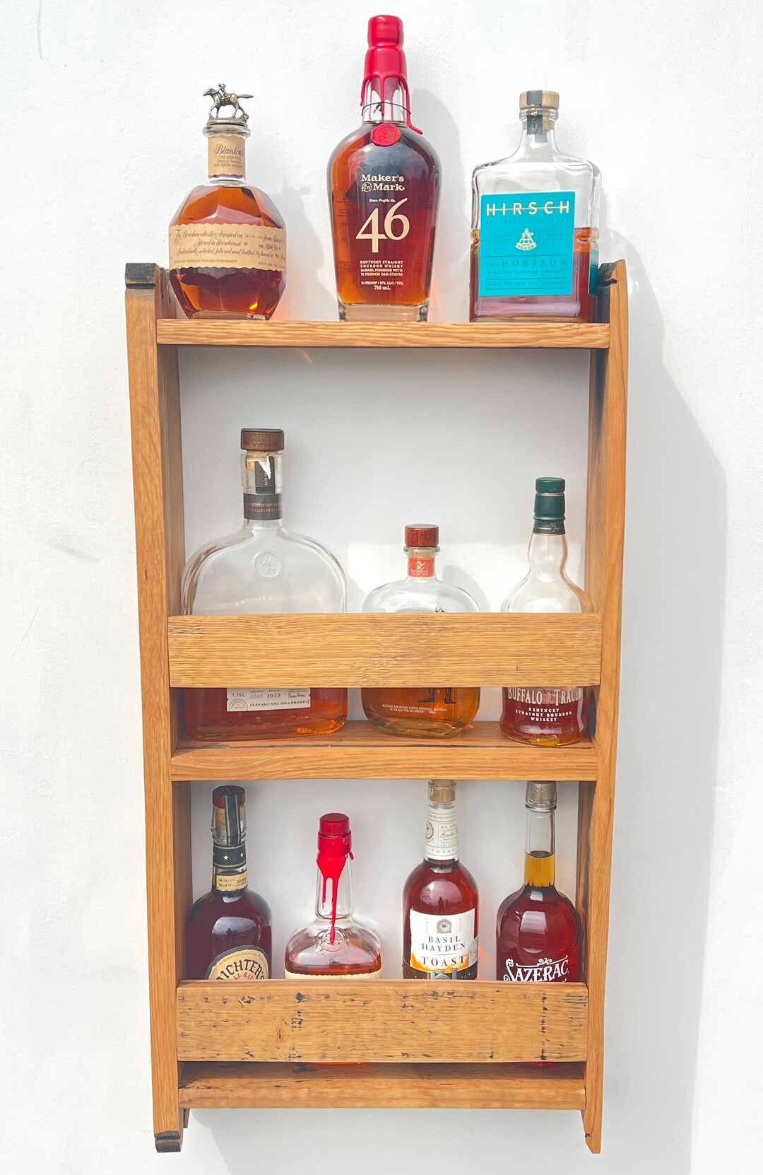 Bourbon Barrel Stave Liquor Shelf Home Bar Whiskey Shelf Bourbon ...