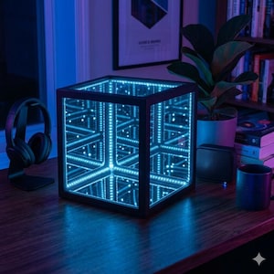 インフィニティミラーキューブ、3Dハイパーキューブ、LEDライトアート