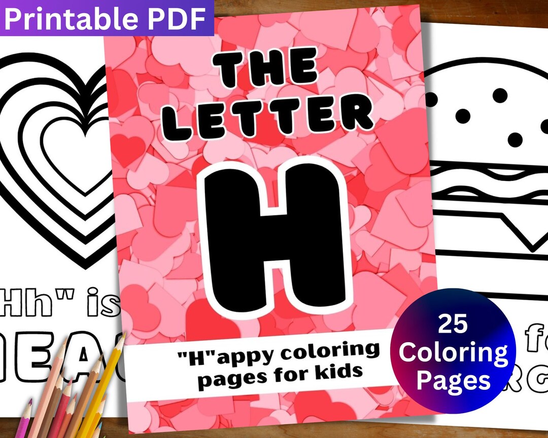 25 Letter H Coloring Pages for Kids printable PDF - Etsy