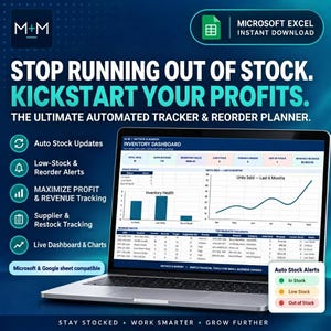 Small Business Inventory Tracker | Excel & Google Sheets Order Management Template (Digital Download)