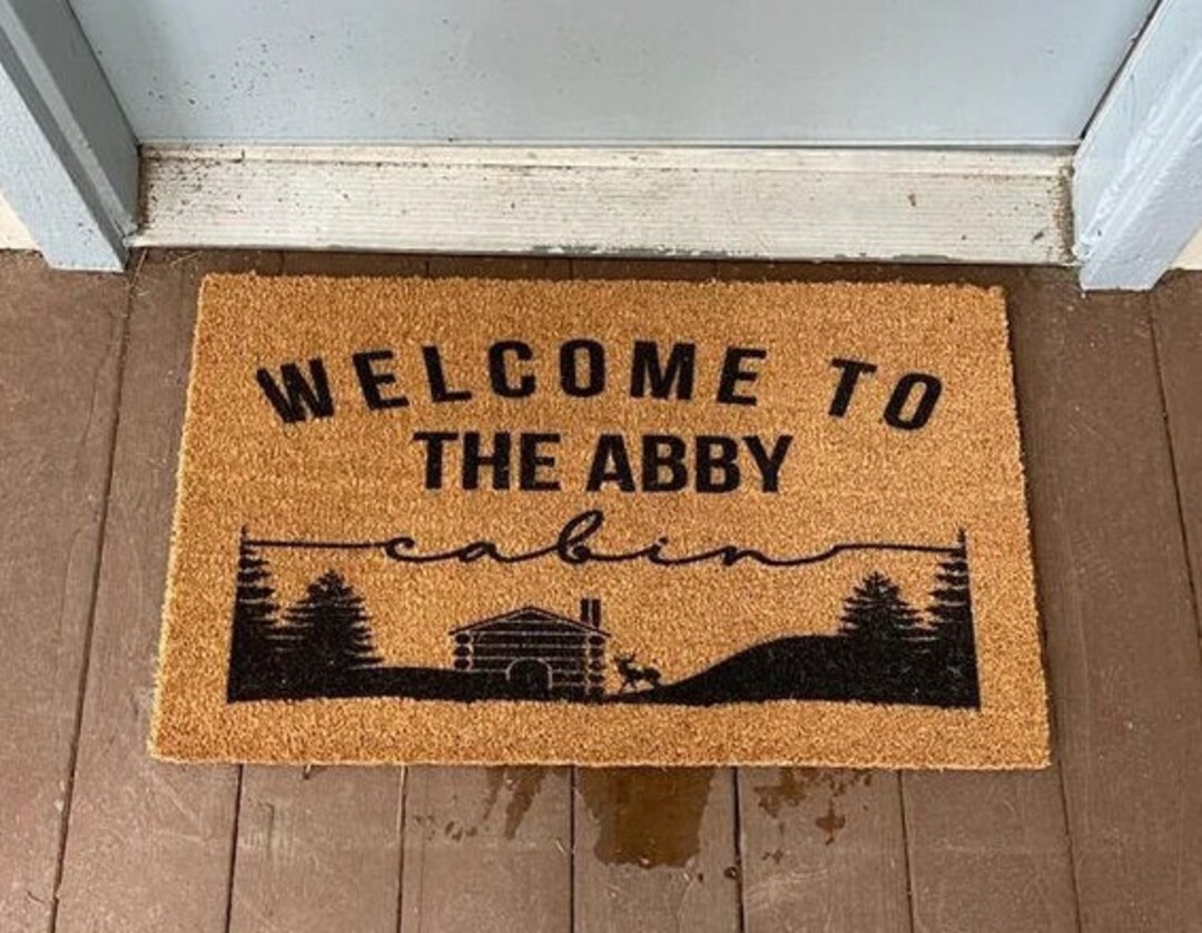 to the Cabin Mat Cabin Front Doormat Custom Etsy