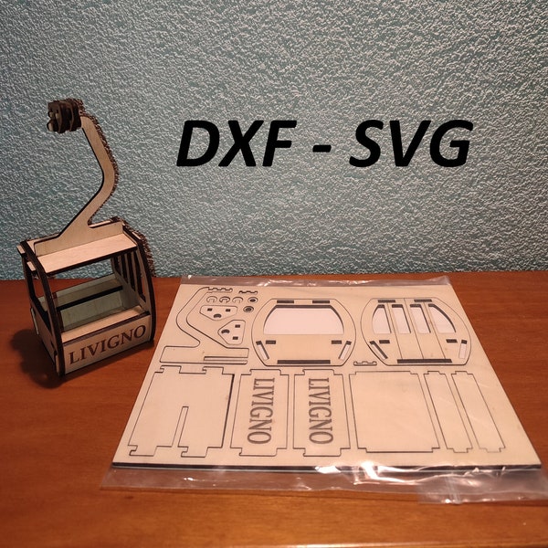 Gondola Decoration - cabinovia modellismo / digital laser cut files SVG - DXF / vettore taglio laser / 3d puzzle