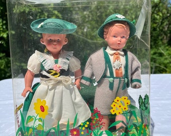 Schildkrot Tyrolean Costume Doll Pair, German, 1954