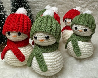 ReadyToShip • Snowman Handmade Crochet for New Year Decoration, Christmas Gift, Keychain
