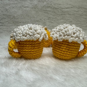 ReadyToShip • Handmade Crochet Beer Glass Hanging Keychain Keyring l Bag Accessories l Finished Product