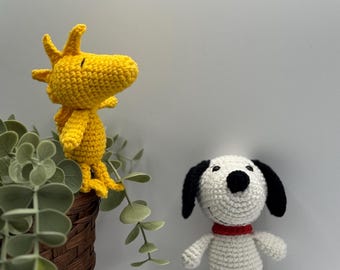 ReadyToShip • Handgemachte häkeln Snoopy und Woodstock Schlüsselbund l Taschenzubehör l Fertiges Produkt