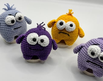 ReadyToShip • Crochet Monster Keychain – Handmade Amigurumi Accessory – Cute Bag Charm