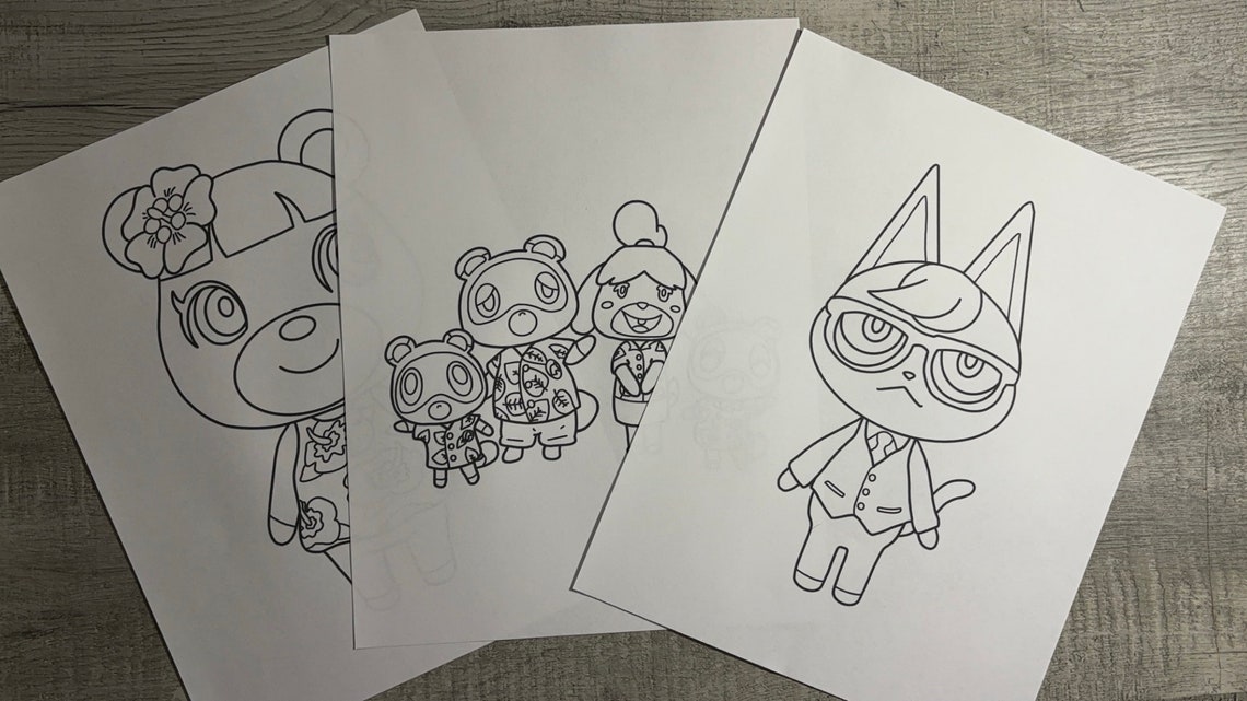 25 ACNH Coloring Pages for Gamers, Animal Characters, Tom Nook ...