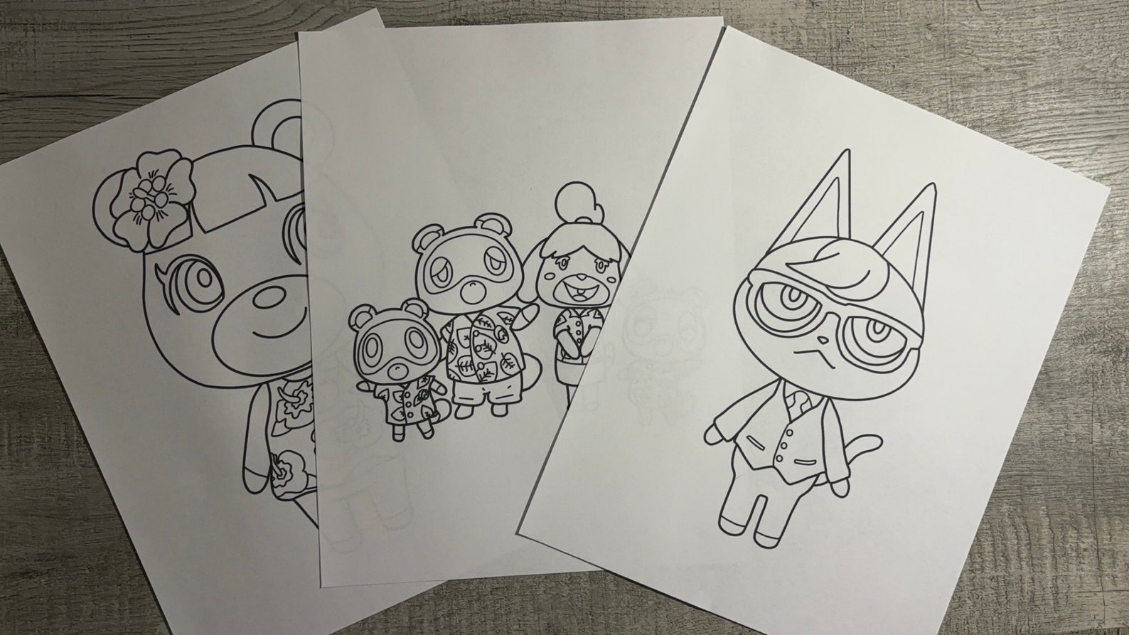 25 ACNH Coloring Pages for Gamers Animal Characters Tom Etsy