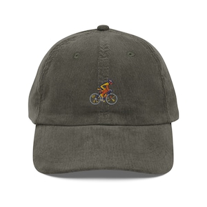 Tour de France Cap Yellow Jersey Vintage | Dad Hat | Embroided Cyclist | Handmade Corduroy