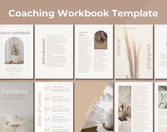 Plantilla de libro de trabajo de coaching digital para Canva, totalmente editable, eBook y plantillas de imán de clientes potenciales.