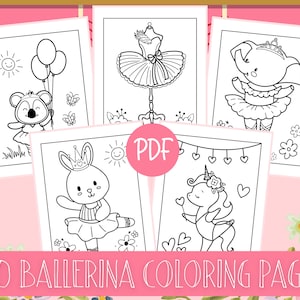 Disegni da colorare di ballerine, libro da colorare di animali del balletto, libro da colorare di ballerine per bambini