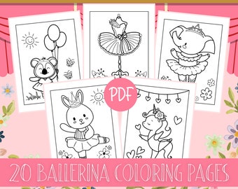 Ballerina Coloring Pages, Ballet Animals Coloring Book, Balleringa Coloring Book for Kids