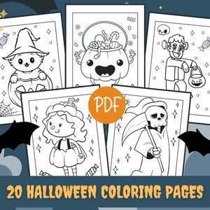 Libro per colorare Halloween per bambini/Linda pagina di Halloween per colorare